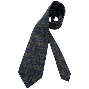 MISSONI Blue/Green Geometric Silk LUXURY Tie ITALY